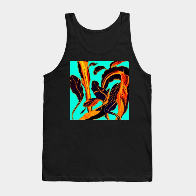 Blue Succulent Tank Top by ANoelleJay